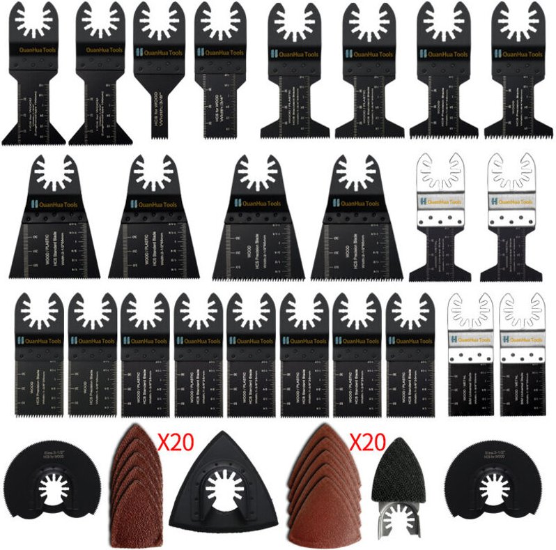 68-teiliges Multifunktionswerkzeug-Oszillationssägeblatt-Set für Vierkant-Nutfräsen