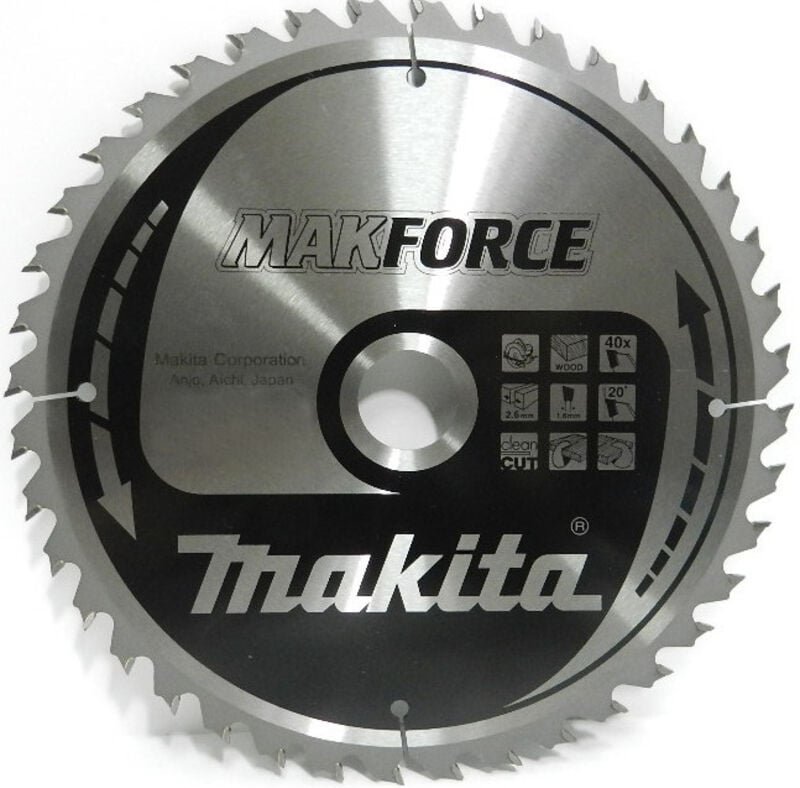 Makita Sägeblatt de Saw B-08604 MakBlade Plus MSC19024EL 190 mm, professional tool for woodworking and construction, adv...