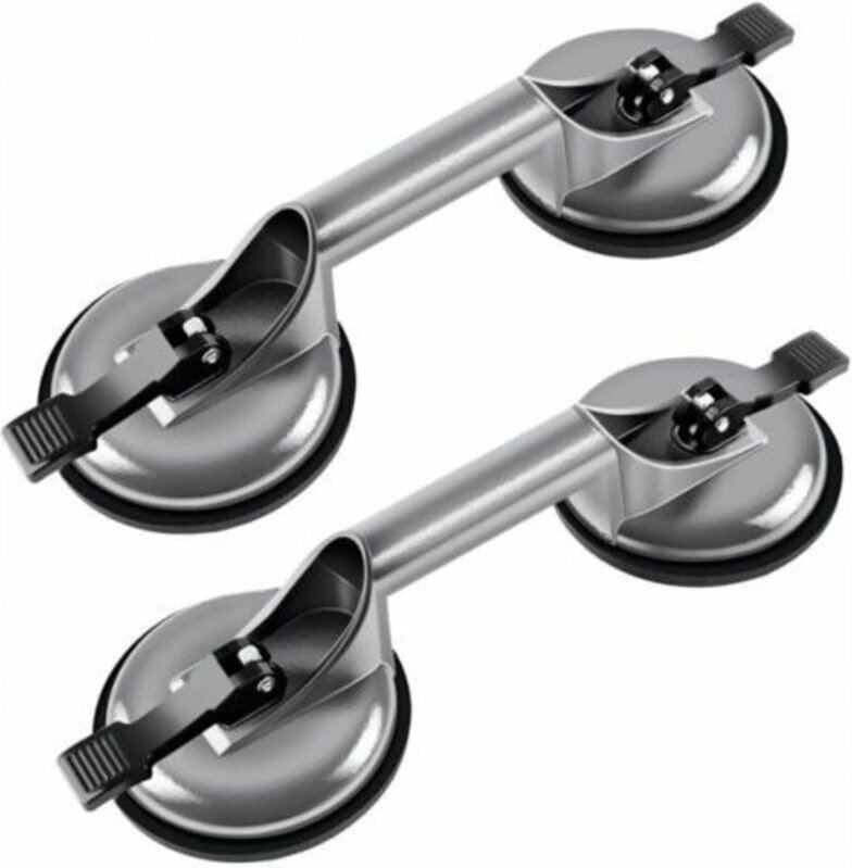 2 x Doppel-Saugheber 100kg, Aluminium Saugheber 120mm Glassauger
