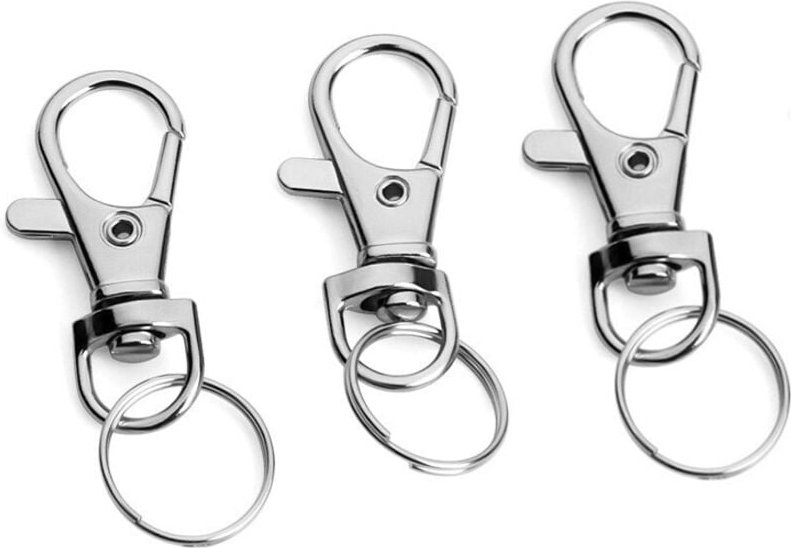 BEBUSINGOTO 30 Stück, Schlüsselringe, Drehkarabiner, Drehschlüsselanhänger aus Metall