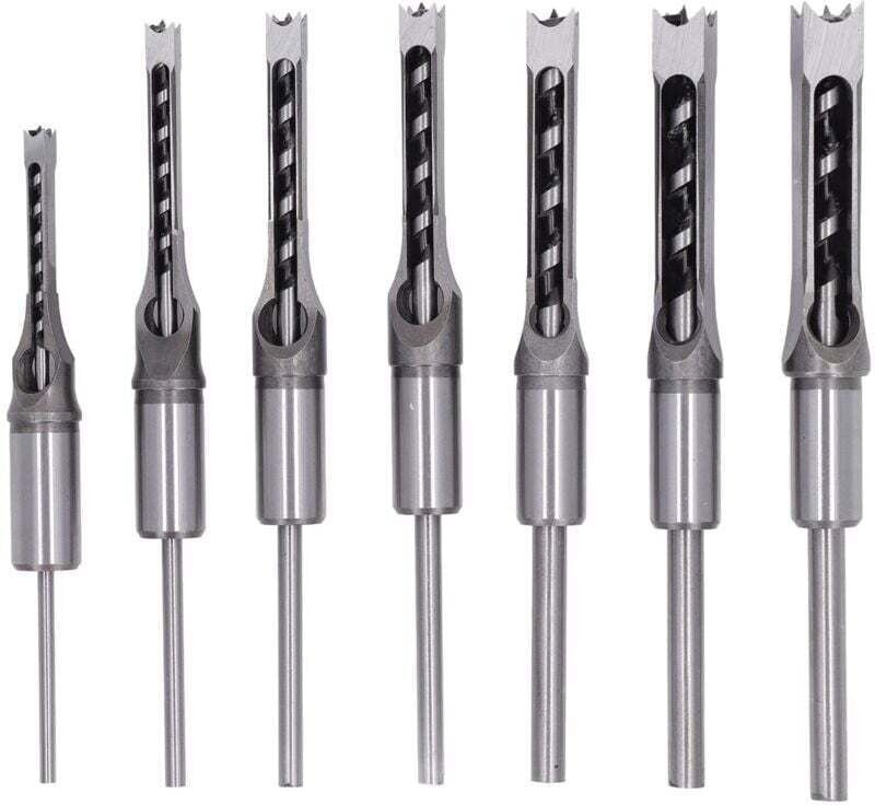 7-teiliges Vierkantbohrer-Set für Holzbearbeitung: 1/4 Zoll, 5/16 Zoll, 3/8 Zoll, 2/5 Zoll, 1/2 Zoll, 9/16 Zoll, 5/8 Zol...
