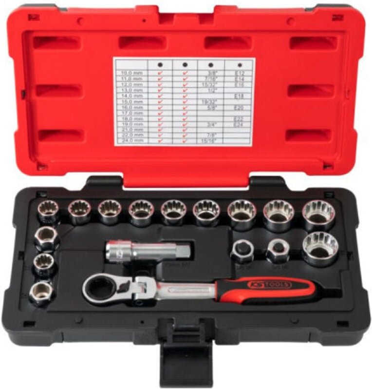 TRIPLEplus® Steckschlüsselsatz 3/8'' - 1/2'' - 10 bis 24 mm