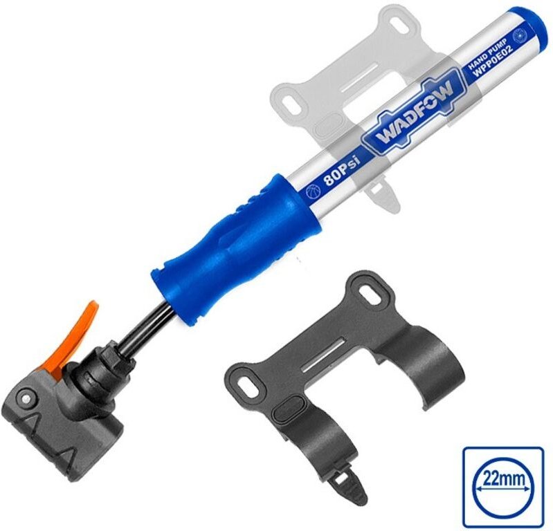 WADFOW 5,5 Bar Teleskop-Minipumpe, Maximaldruck 80 Psi, Kompatibel mit Schrader-, Presta- und Dunlop-Ventilen