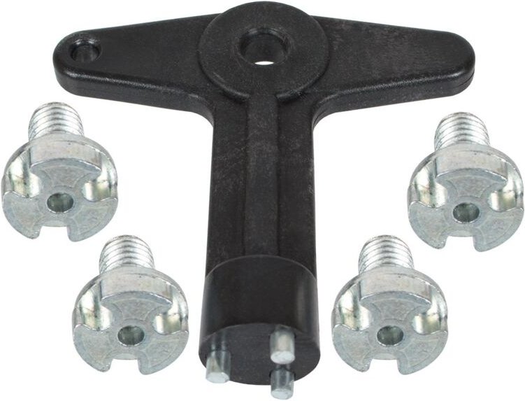 Renault Clio II III Laguna II Megane I II Modus Scenic II Schlüssel + 4 Schrauben für Radkappen, kurze Ausführung 18 mm