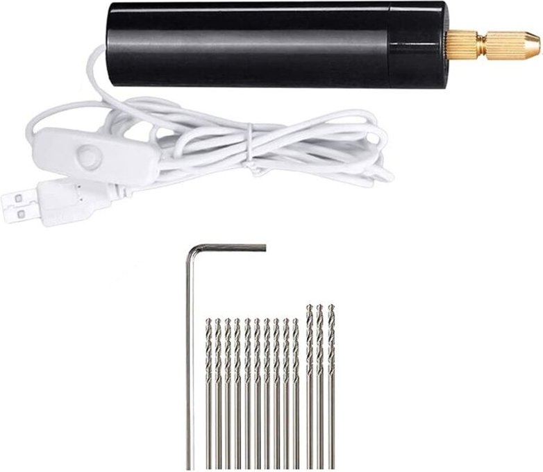 0,7–1,2 mm Mikro-Elektro-Handbohrer-Set für Harz, Mini-Elektro-Bohrer zur Herstellung von Stiftschraubstöcken