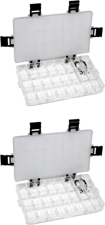 2X Farbaufbewahrungs-Palettenbox, Luftdichte Palettenbox mit 24 Vertiefungen, Bleibt Nass für Aquarell-, Gouache-, Acryl...