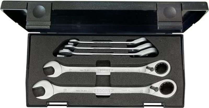 Maulschlüsselsatz mit Ringratsche 5-teilig, 7 UR-005, 2327651 - Gedore