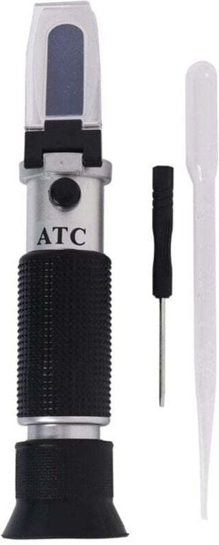 Bier- und Weinrefraktometer, Doppelskala, Dichte 1000–1120 Brix, 0–32, für Heimbrauen, Aluminium