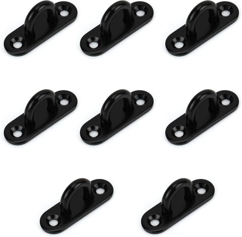 BEBUSINGOTO (8 Stück) M5 Edelstahl Ösenplatte - Länglicher U-förmiger Metallhaken Wand- und Deckenmontage 50 x 15 mm - 4...