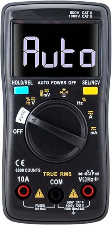 Dolaso - Digitales Multimeter mit 6000 Zählwerten, True rms, misst AC/DC-Spannung, Strom, Widerstand, Kapazität, Frequen...