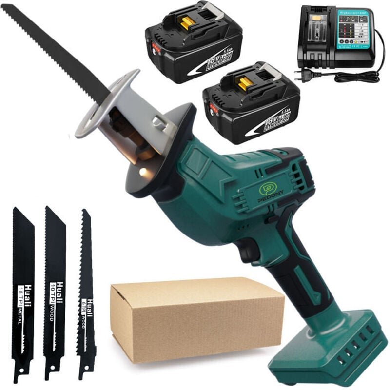 Sägeblatt, Akku-Sägeblatt, Sägeblatt mit variabler Geschwindigkeit, 4-Klingen zum Schneiden von Metall-PVC-Rohren+2 5.5A...