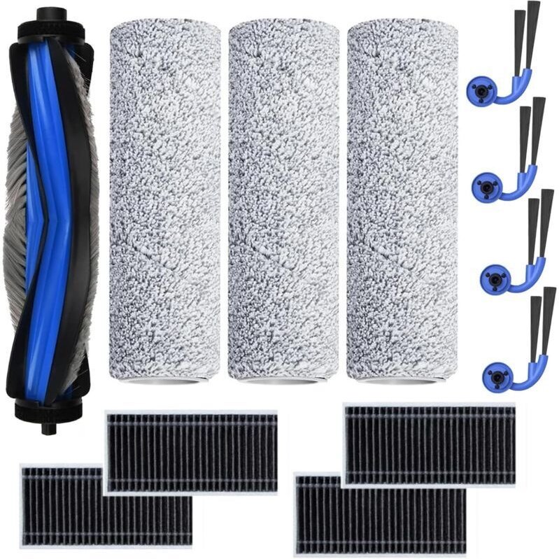 Zubehör für den ECOVACS X11 OMNICYCLONE / X11 PRO Omni Staubsauger: 1 Hauptbürste, 3 Wischmopps, 4 Filter, 4 Seitenbürst...