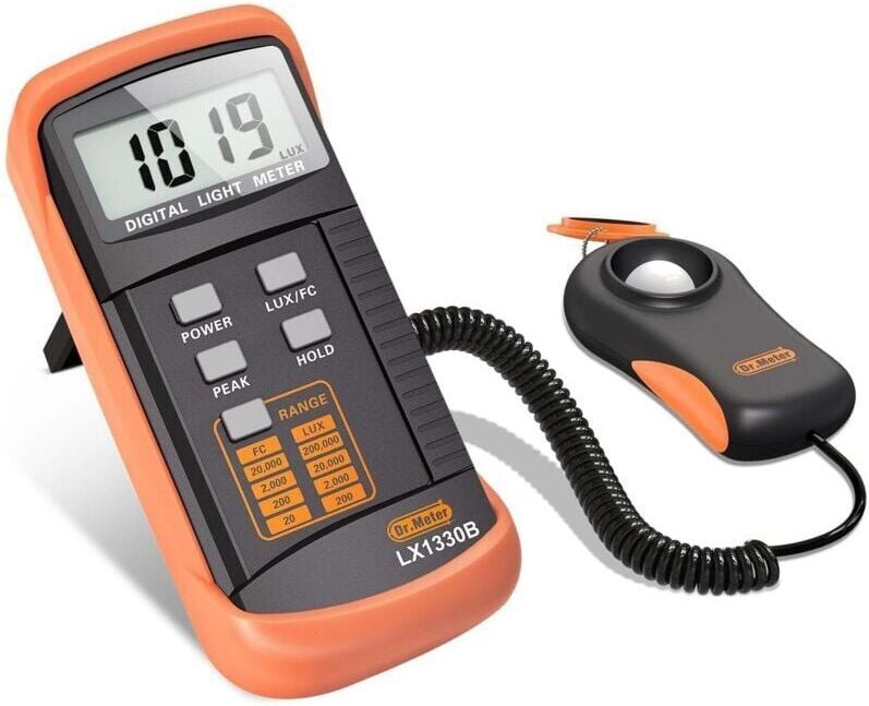 Digitales Luxmeter, Hand-Split-Typ 0-200.000 Lux Umgebungstemperaturmessgerät mit 360º drehbarem Sensor, hohe Genauigkei...