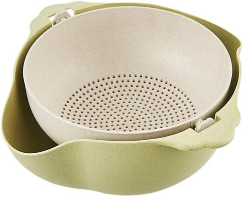 Küchensieb, 2-in-1 Multifunktions-Waschschüssel und -Sieb, doppelwandiges Abtropfbecken und Siebkorb, ideal zum Reinigen...