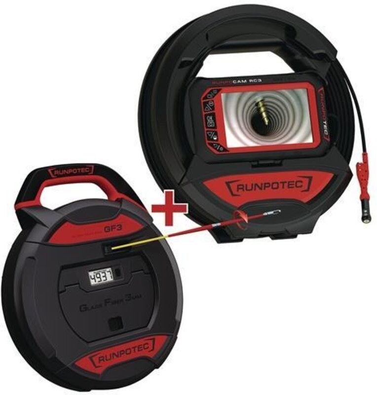 Runpotec - Rohrkamera rc 3 Kabel-L.15+30m Kamerakopf-D.13mm