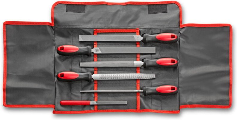 Dick Feilensatz 6-tlg. (Mehrzweckfeile, Mini-Mehrzweckfeile, Mühlsügefeile, Raspel, Werstattfeile halbrund + rund) in Ro...