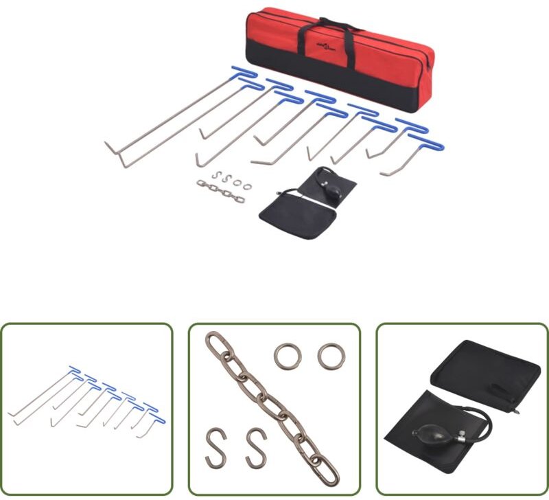 Dellen reparieren - 16-tlg. Ausbeulwerkzeug-Set Edelstahl