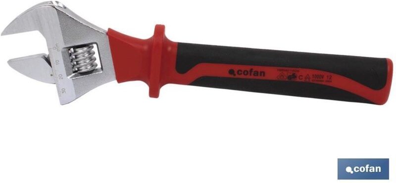 Rollgabelschlüssel 1000 V, Zentralknopf 10