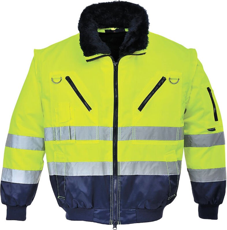 Pilotjacke 3-in-1 Hochsichtbarkeit Gelb/Marine 4XL