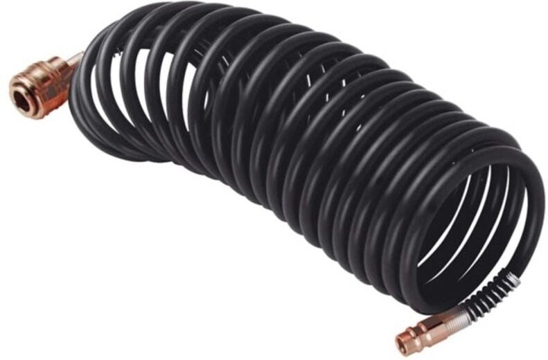 PE-Spiralschlauch, 5 Meter, ø 6 x 8 mm, ideal für Luftdruckanwendungen, flexibles Polyethylen, schwarz, perfekt für pneu...