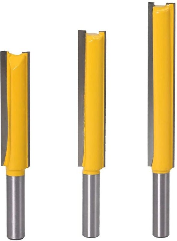 8-mm-Fräser, 3-teiliges Set gerader Nutfräser aus Hartmetall für die Holzbearbeitung, gerade Fräser für die Holzbearbeit...