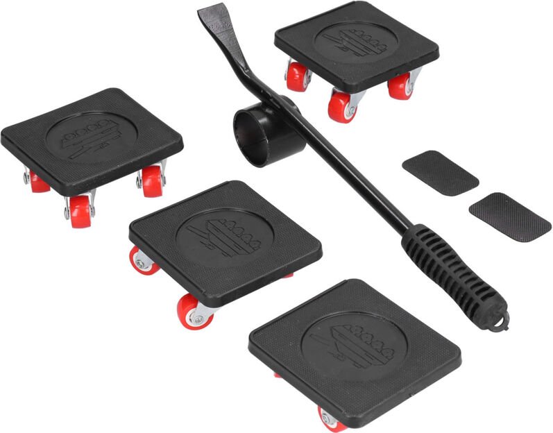 Eosnow Möbelmottermießer Edelstahlbewegungswerkzeug mit universellem Rad und Anti -Slip -Gummi Griff für die Familie