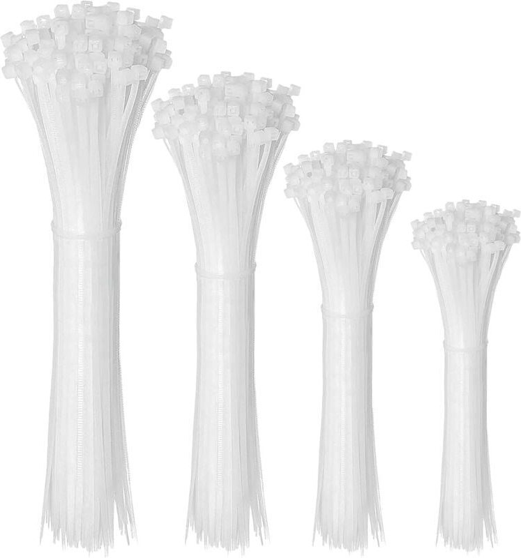 Packung mit 400 Kabelbindern (100/150/200/300 mm), Nylon-Kabelbinder, professionelle Kunststoff-Kabelbinder zur Bündelun...