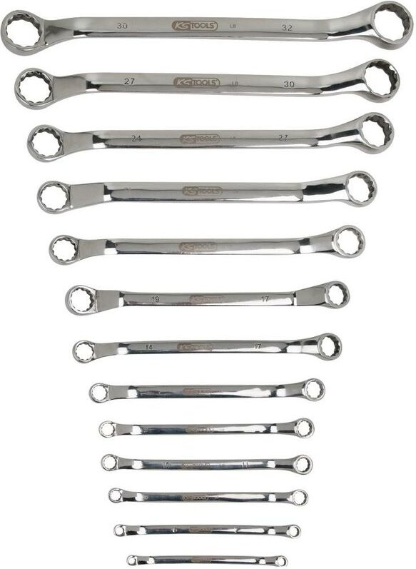 Ks Tools edelstahl Doppel-Ringschlüssel-Satz, gekröpft, 13-tlg