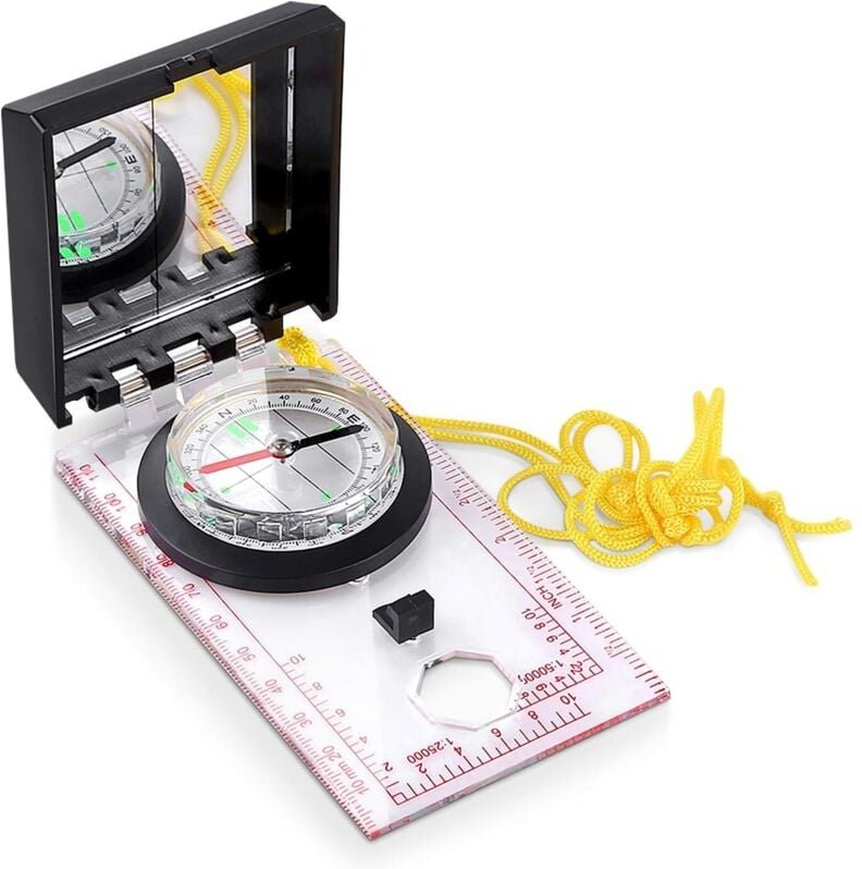 Ccykxa - Navigationskompass zum Kartenlesen, professioneller Kompass für Orientierungslauf, Multifunktionskompass mit Sp...