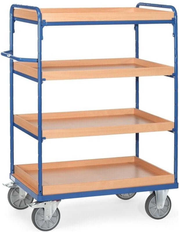 Fetra Etagenwagen mit Holzkästen 4 Etagen 1000x600