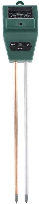 Testeur Ph Sol 3 en 1 Kit Mesure Humidité Terre pour Jardin Plantes Fleurs Pelouse 290x50x38mm Vert