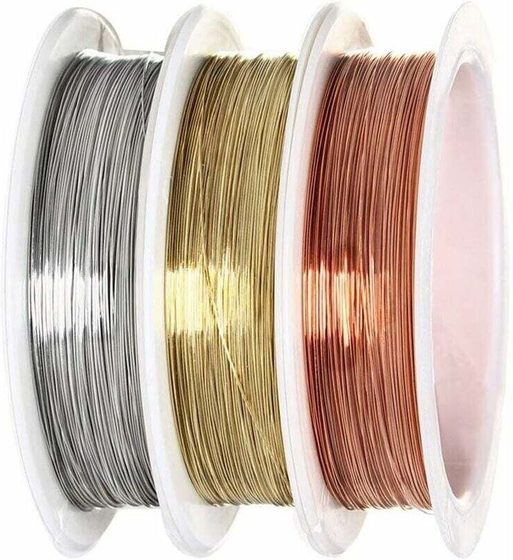 Schmuckdraht, 0,3 mm Kupferdraht, Schmuckdraht-Set, Gold, Silber, Kupfer, 3 Rollen (15 m x 3 mm)