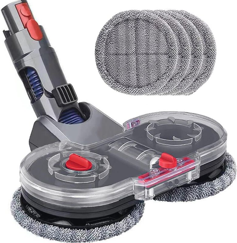 Elektrischer Wischmoppkopf für Dyson V11 V10 V15 V8 V7 Staubsauger, Wischmoppkopf mit Wassertank und 4 waschbaren Pads