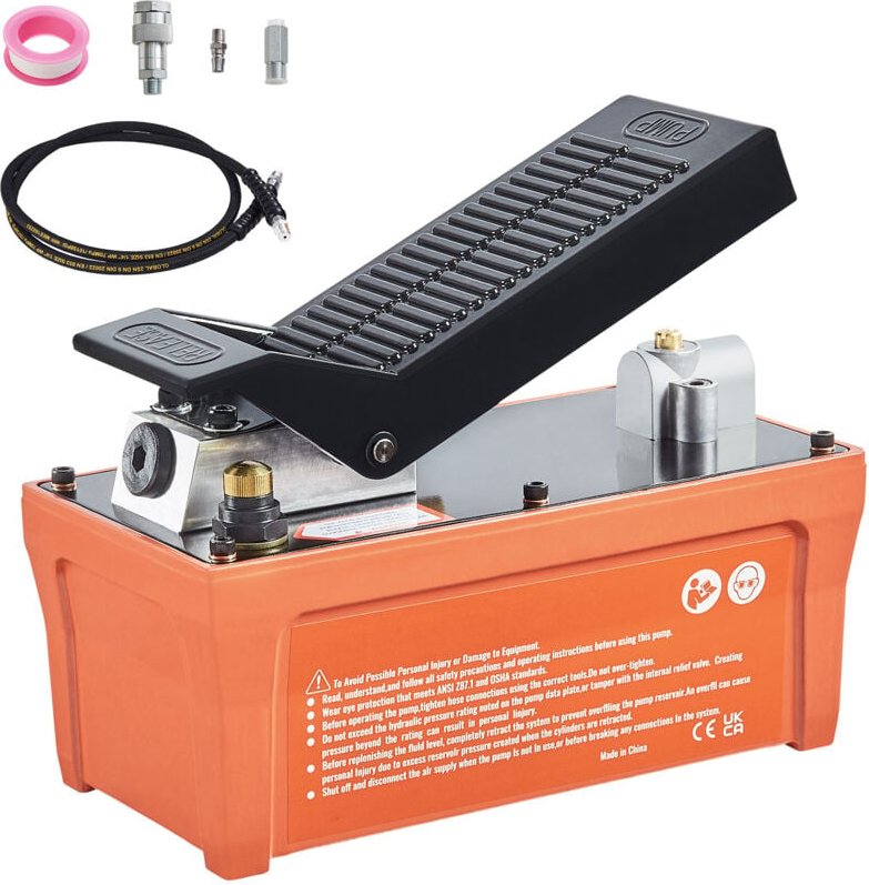 Mophorn Lufthydraulikpumpe, 10.000 PSI, 1/2-Gallonen-Behälter, 3/8-Zoll-NPT-Auslass, 1/4-Zoll-NPT-Einlass, 6,6-Fuß-Schla...