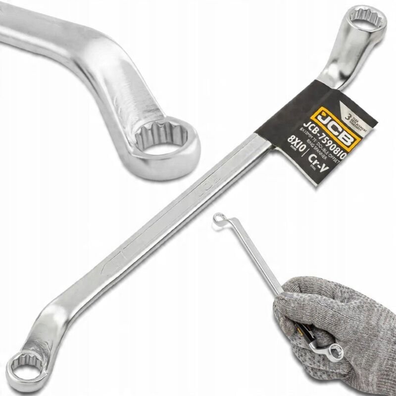 Schlüssel JCB 7590810 Metall 8x10 mm Chrom Vanadium Stahl