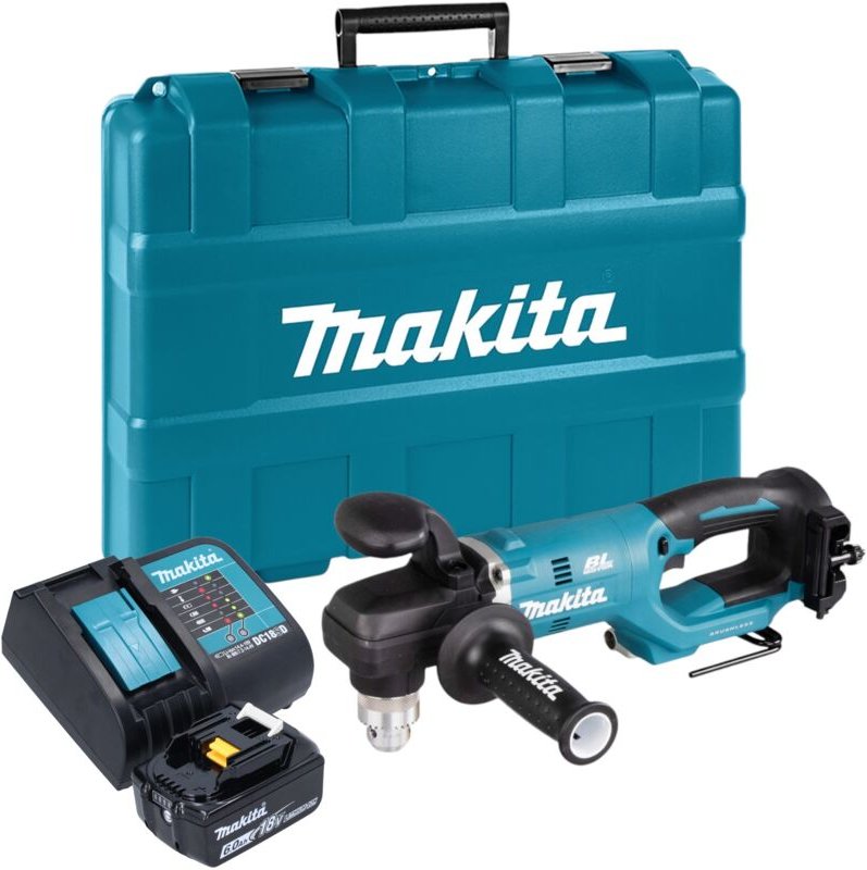 Makita DDA 450 SG1K Akku Winkelbohrmaschine 18 V 70 Nm Brushless + 1x Akku 6,0 Ah + Ladegerät + Koffer