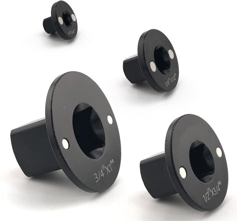 Schwarzer Antriebs-Ratschenadapter, Set mit 4 Steckschlüsseladaptern für geringe Belastung, Antriebs-Ratschenadapter