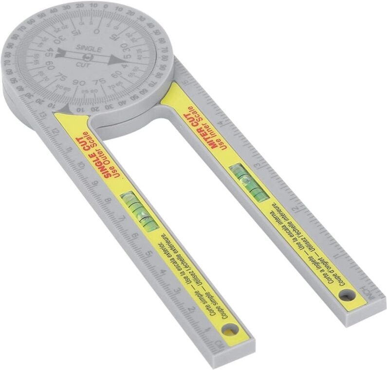 Jauge d'angle de travail du bois, règle de jauge d'angle de 360 degrés Goniomètre de haute précision pour le travail du ...