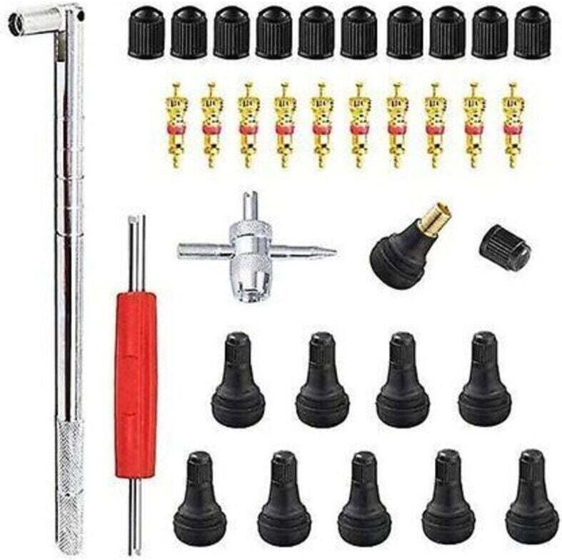 Outil Dépose Valve Pneu 23 Pièces Extracteur Noyau Réparation Voiture 10 Noyaux Valve