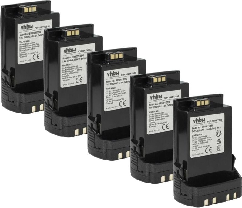 vhbw 5x Akku kompatibel mit Motorola APX7000XE P25, APX7000, APX8000, APX8000XE, APX7000XE Funkgerät, Walkie Talkie (250...