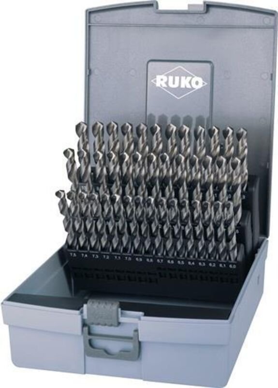 RUKO Spiralbohrer-Satz DIN 338 Typ N, HSS-G in Kunststoffkassette - 41 tlg. - 214218RO