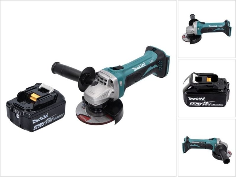 Dga 452 M1 Akku Winkelschleifer 18 v 115 mm + 1x Akku 4,0 Ah - ohne Ladegerät - Makita