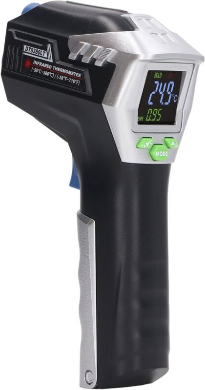 Infrarot-Thermometer mit LCD-Hintergrundbeleuchtung, automatischer Abschaltfunktion und Batteriestandsanzeige. Industrie...