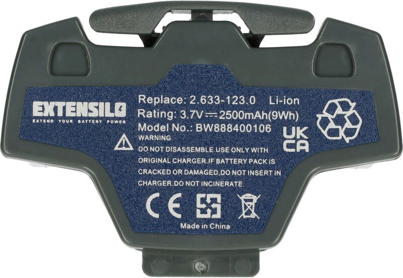 Akku kompatibel mit Kärcher WV70 Plus, wvp 10 Adv, wv Classic, wvp 10 Home Cleaner Heimroboter Grau (2500 mAh, 3,7 v, Li...