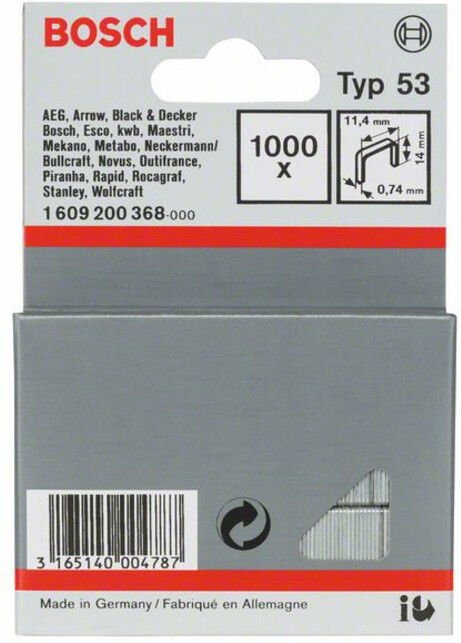 Bosch Feindrahtklammer Typ 53 11,4 x 0,74 x 14 mm 1000 Stk