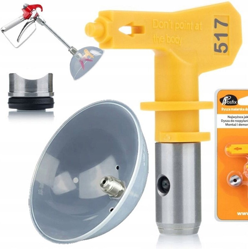 Rosfix Set Ultra Spray 517 – Spritzdüse & Spritzschutz für Farbspritzgerät 7/8" Gewinde 30 cm Sprühbreite Für Acryl- & L...