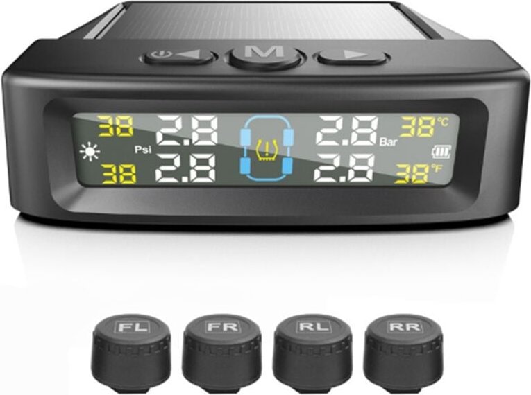 Tlily - Auto Externe Reifendruck Sensoren Solar Power tpms Überwachung System Alarm Digital Display