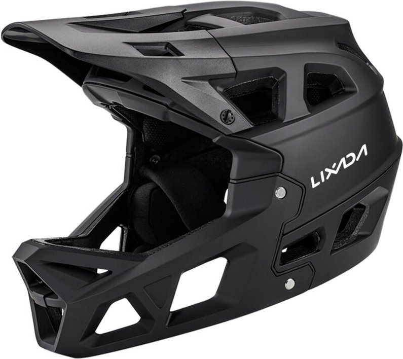 MTB-Offroad-Helm, Racing-Downhill-Helm, Integralhelm für Erwachsene, Schwarz, L