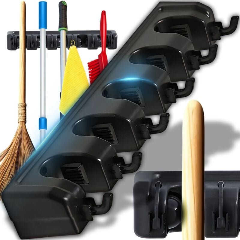 Besenhalterung Wand Halter Besen Mop Halter 6 Haken Besenhalter Gerätehalter Wandhalterung Wandhalterung Zuhause Garage ...