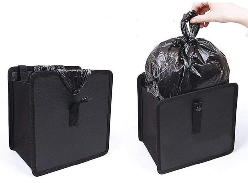 2 Stück Auto-Mülleimer, universeller tragbarer faltbarer Auto-Mülleimer, wasserdichter faltbarer Mülleimer, auslaufsiche...